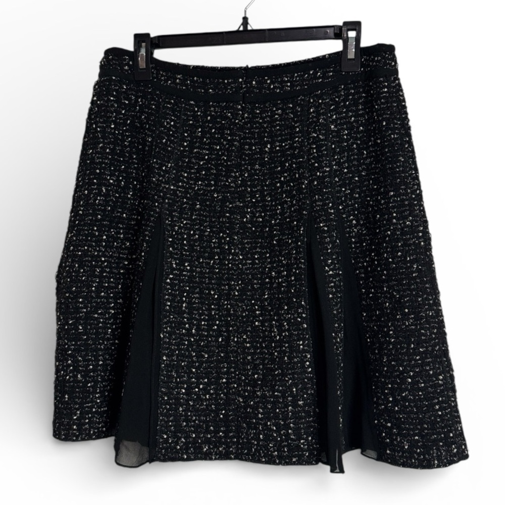 Gerard Darel Black/White Bouclé Tweed Pleated Mini Skirt size EU 40 - Picture 2 of 9
